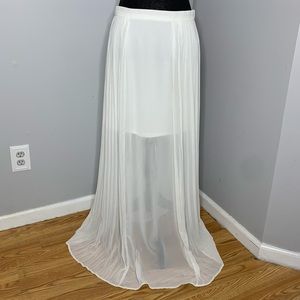 LoveRiche Sheer White Maxi Skirt